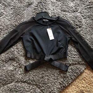 NEW! Bebe Long sleeve cut out crop top